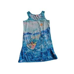 Leoma Lovegrove Bottled In Florida Art To Wear Swim Coverup Sundress Ocean M